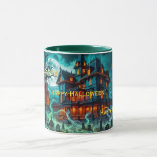 Eerie House by the Haunted Cemetery Mug