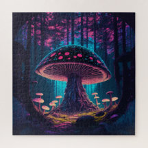 Eerie Magical Giant Toadstool in forest