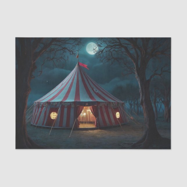 Eerie Pink Creepy Carnival Tent Decoupage Paper (Front)