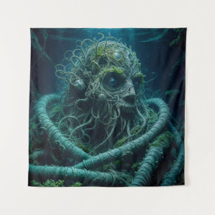 Eerie Sea Creature Entangled in Shadows Tapestry