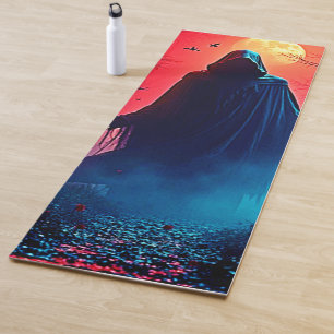 Eerie Shadow in Crimson Woods Design Yoga Mat