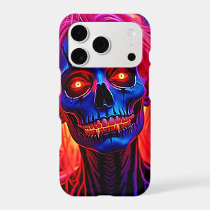 Eerie Skeleton with Pink Hair Design