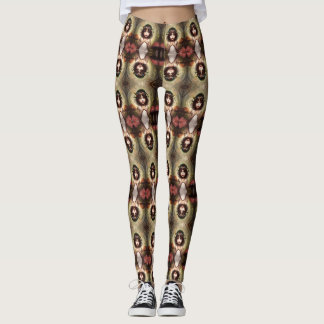 Eerie Surreal Portrait Pattern leggings Avant-Gard