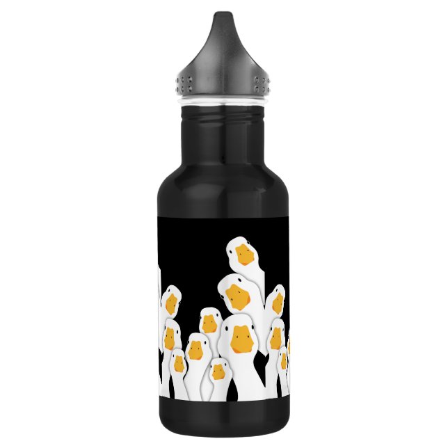 Eerie Surveillance: Geese Monitoring from Space 532 Ml Water Bottle (Left)