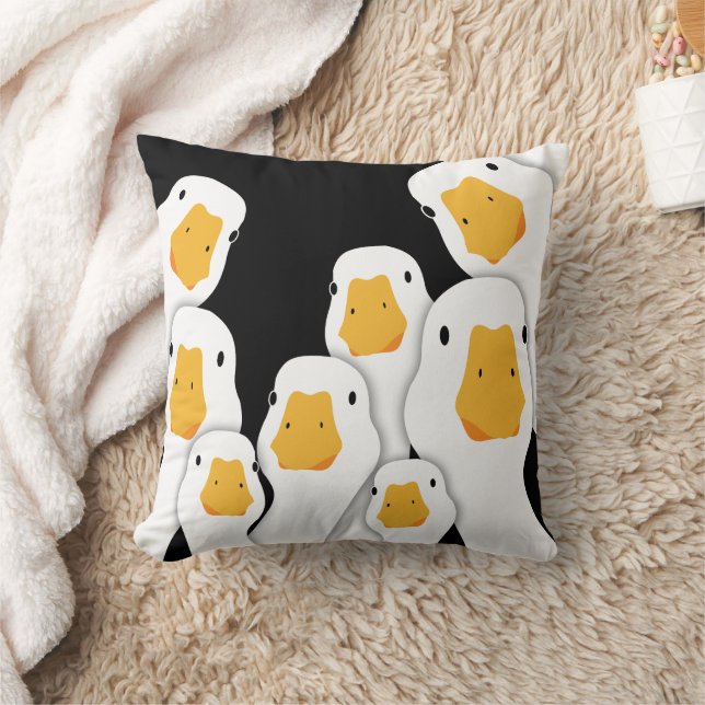 Eerie Surveillance: Geese Monitoring from Space Cushion (Blanket)