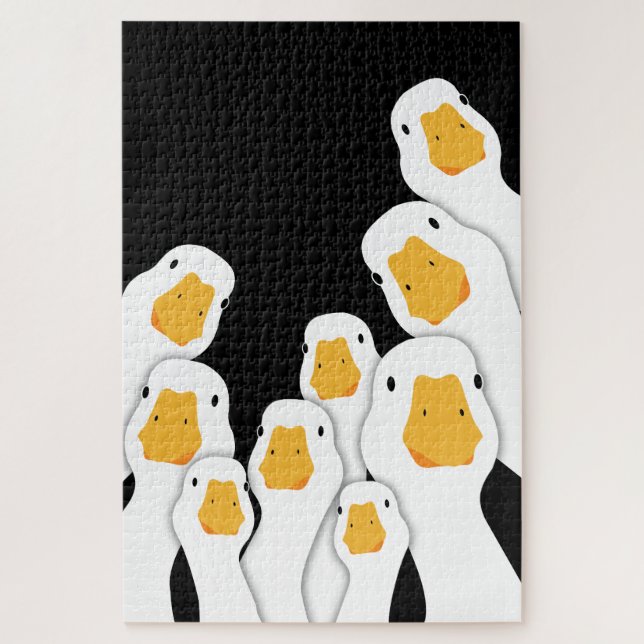 Eerie Surveillance: Geese Monitoring from Space Jigsaw Puzzle (Vertical)