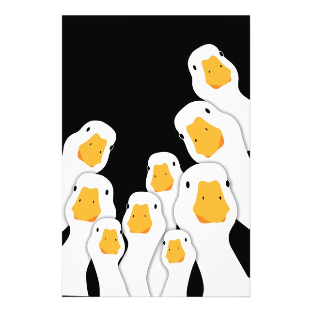 Eerie Surveillance: Geese Monitoring from Space Photo Print (Front)