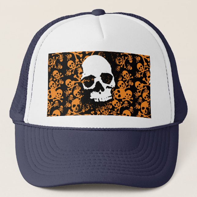 Eerie Symmetry: A Vibrant Array of Colourful Human Trucker Hat (Front)