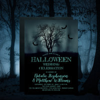 Eerie Tree Bats Halloween Wedding Celebration