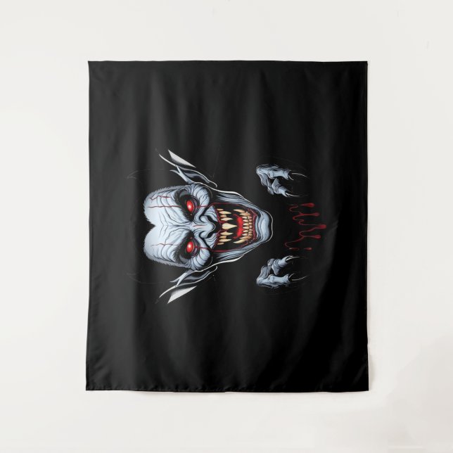 Eerie Vampire Face Tapestry (Front)