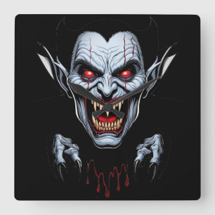 Eerie Vampire Face Wall Clock