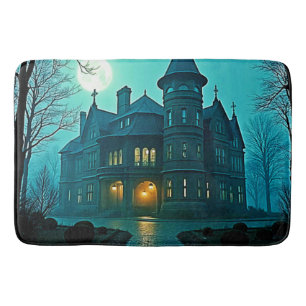 Eerie Victorian Mansion Moonlight Bath Mat