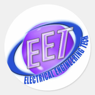 EET ORB SWOOSH LOGO ELECTRICAL ENGINEERING TECH CLASSIC ROUND STICKER