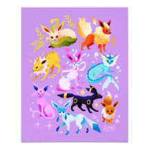 Eeveelutions light purple print