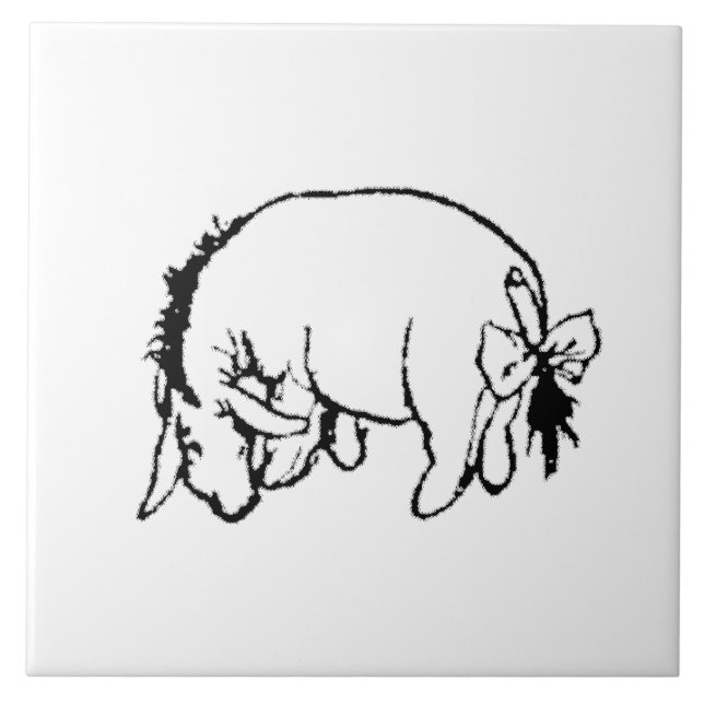 Eeyore Inspecting his Tail Ceramic Tile (Front)