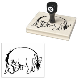 Eeyore Inspecting his Tail Rubber Stamp