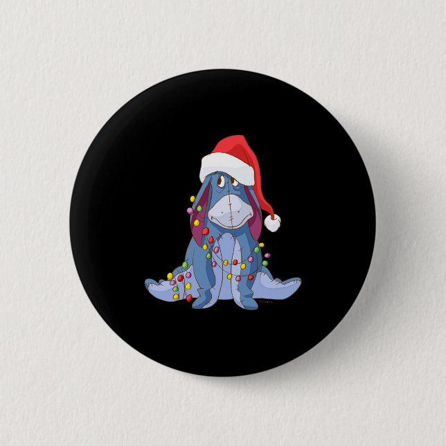Eeyore Santa Claus  6 Cm Round Badge (Front)