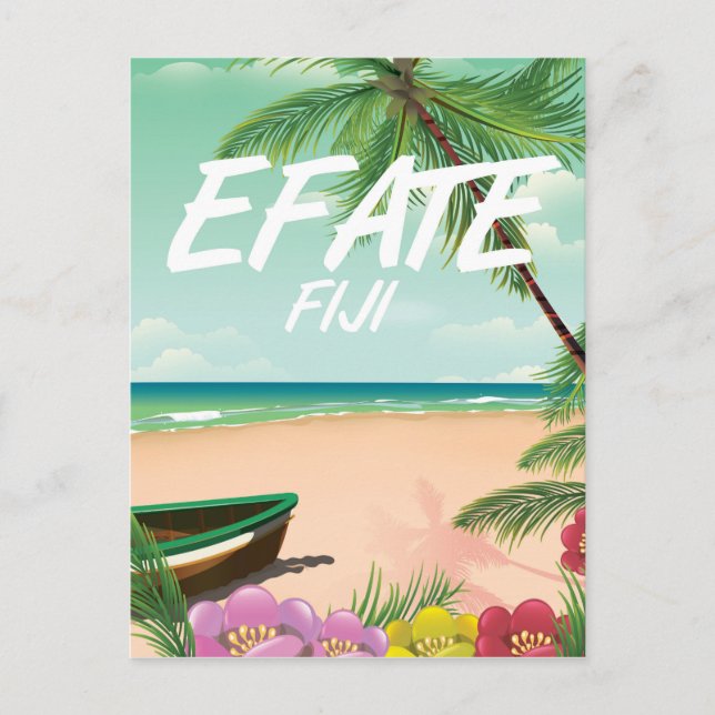 Efate Fiji Pacific travel poster Postcard (Front)