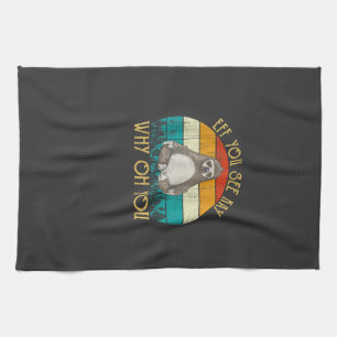 Eff You See Kay Why Oh You - Funny Vintage Sloth L Tea Towel