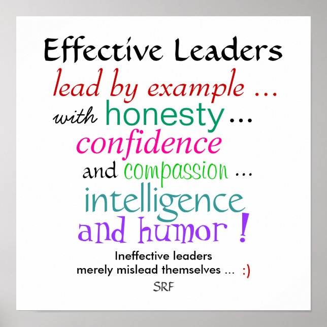 Effective Leaders' Character Traits by SRF Poster (Front)