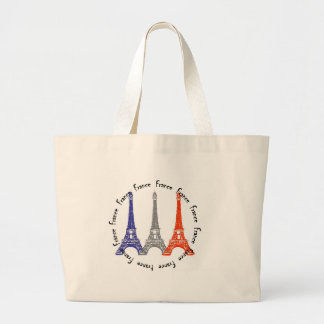 effel tower large tote bag