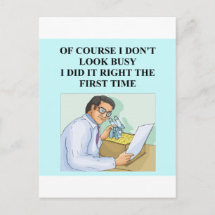 efficent smart scientist postcard