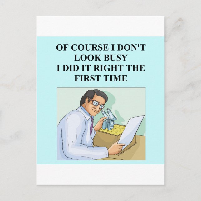 efficent smart scientist postcard (Front)