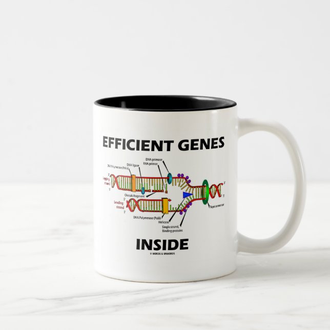 Efficient Genes Inside (DNA Replication) Two-Tone Coffee Mug (Right)