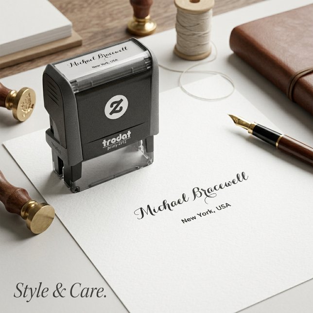 Efficient Name and Address Self-Inking Stamp Desig (Efficient Name and Address Self-Inking Stamp Design)