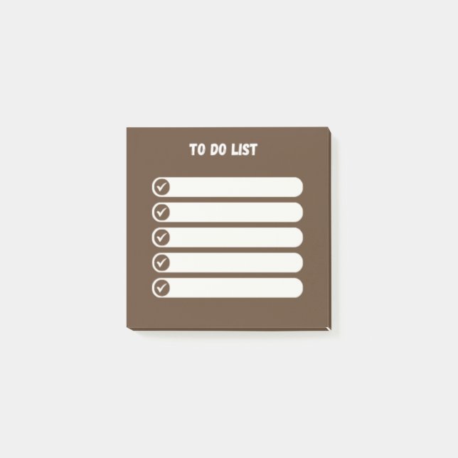 Efficient To-Do List Post-It Notes (brown) (Front)