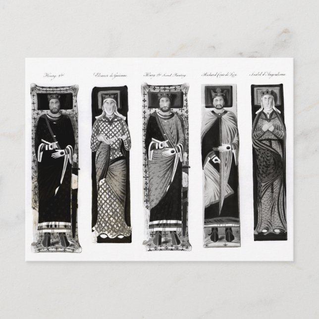 Effigies of Henry II  Eleanor of Aquitaine Postcard (Front)