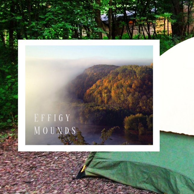 Effigy Mounds, Mississippi Overlook, Foggy, Autumn Postcard (Creator Uploaded)
