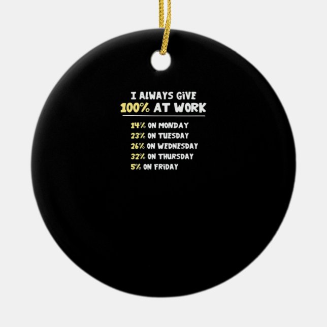 Effort At Work Essential - Hardly Working Ceramic Ornament (Front)