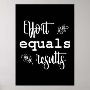 Effort Equals Results - Gym, Hustle, Success Poster