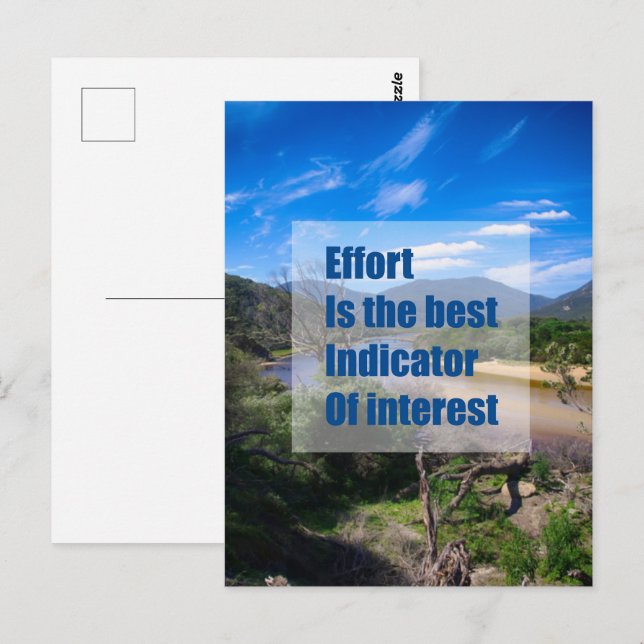 Effort is the best indicator of interest postcard (Front/Back)