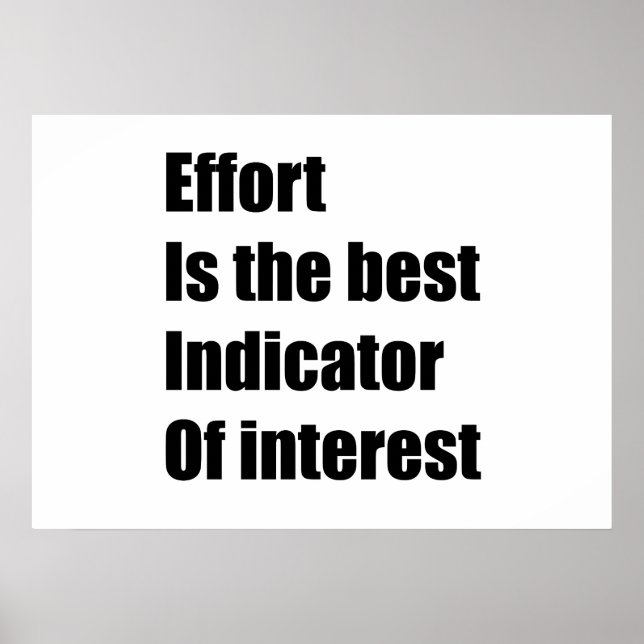 Effort is the best indicator poster (Front)