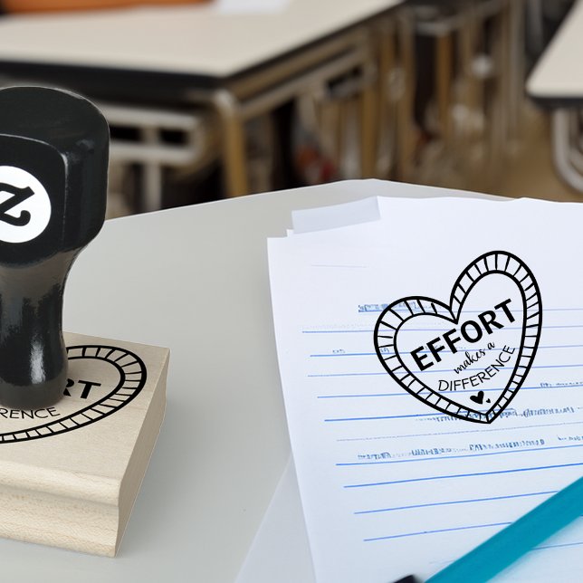Effort Makes A Difference Heart Teachers Rubber Stamp (Effort Makes A Difference Heart Teachers Rubber Stamp)