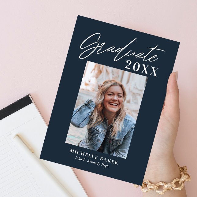 Effortless Charm Editable Colour Graduation Invita Invitation (Creator Uploaded)