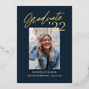 Effortless Charm Foil Graduation Announcement