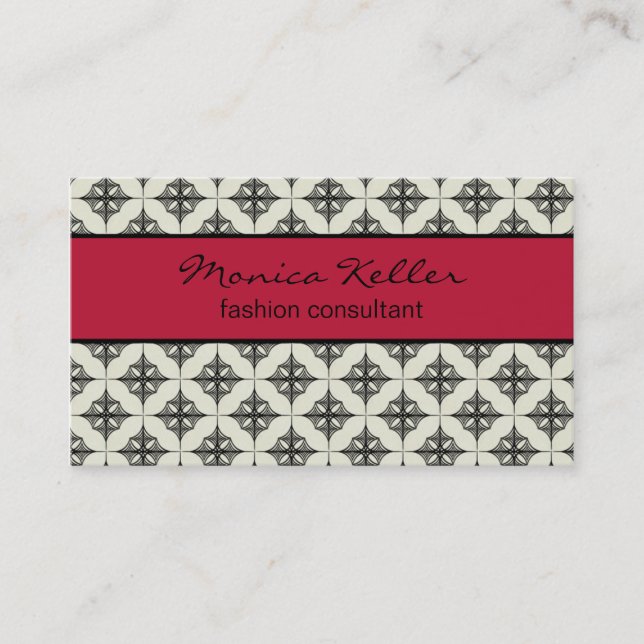 Effortlessly Stylish Business Card, Magenta Business Card (Front)