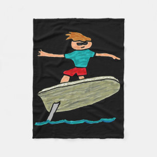Efoil Surfing Fleece Blanket