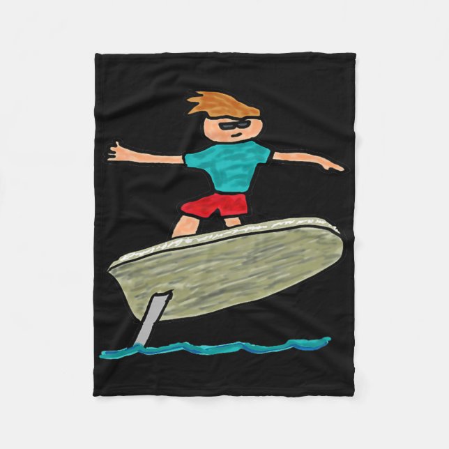 Efoil Surfing  Fleece Blanket (Front)