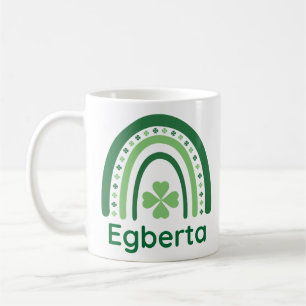 Egberta Name Clover Boho Rainbow Coffee Mug