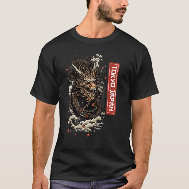 Egendary Animals Japanese Dragon Tokio Graphic Wom T-Shirt (Front)