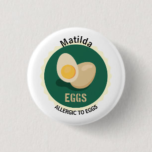 Egg Allergy Alert Editable Name 3 Cm Round Badge