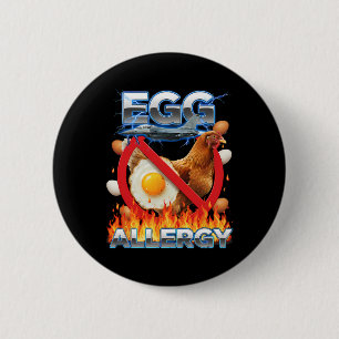 Egg Allergy Egg Free Funny Chicken Food Allergy Fo 6 Cm Round Badge