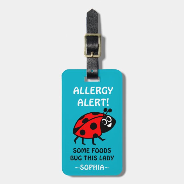 Egg Allergy Ladybug Medical Alert Tag (Front Vertical)