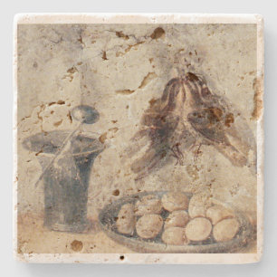 Egg and Poultry Still Life from Pompeii Stone Coaster