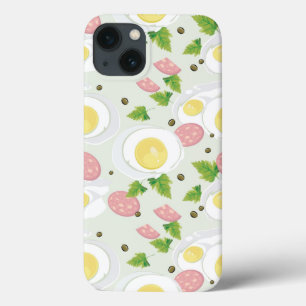 Egg and Sausage Pattern iPhone 13 Case