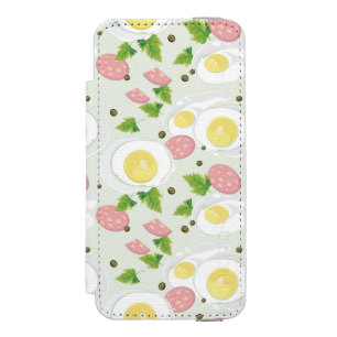 Egg and Sausage Pattern Incipio Watson™ iPhone 5 Wallet Case
